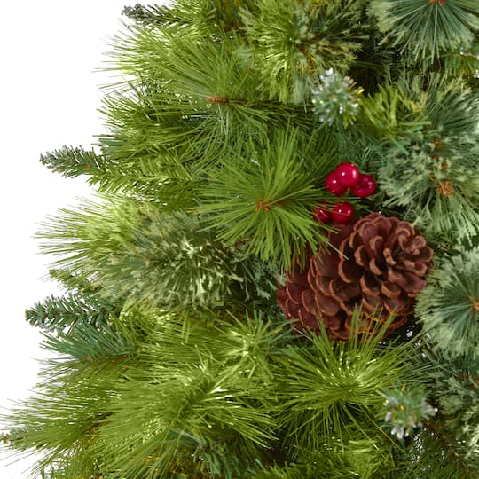 6ft. Unlit Montana Mixed Pine Artificial Christmas Tree with Pinecones and Berries